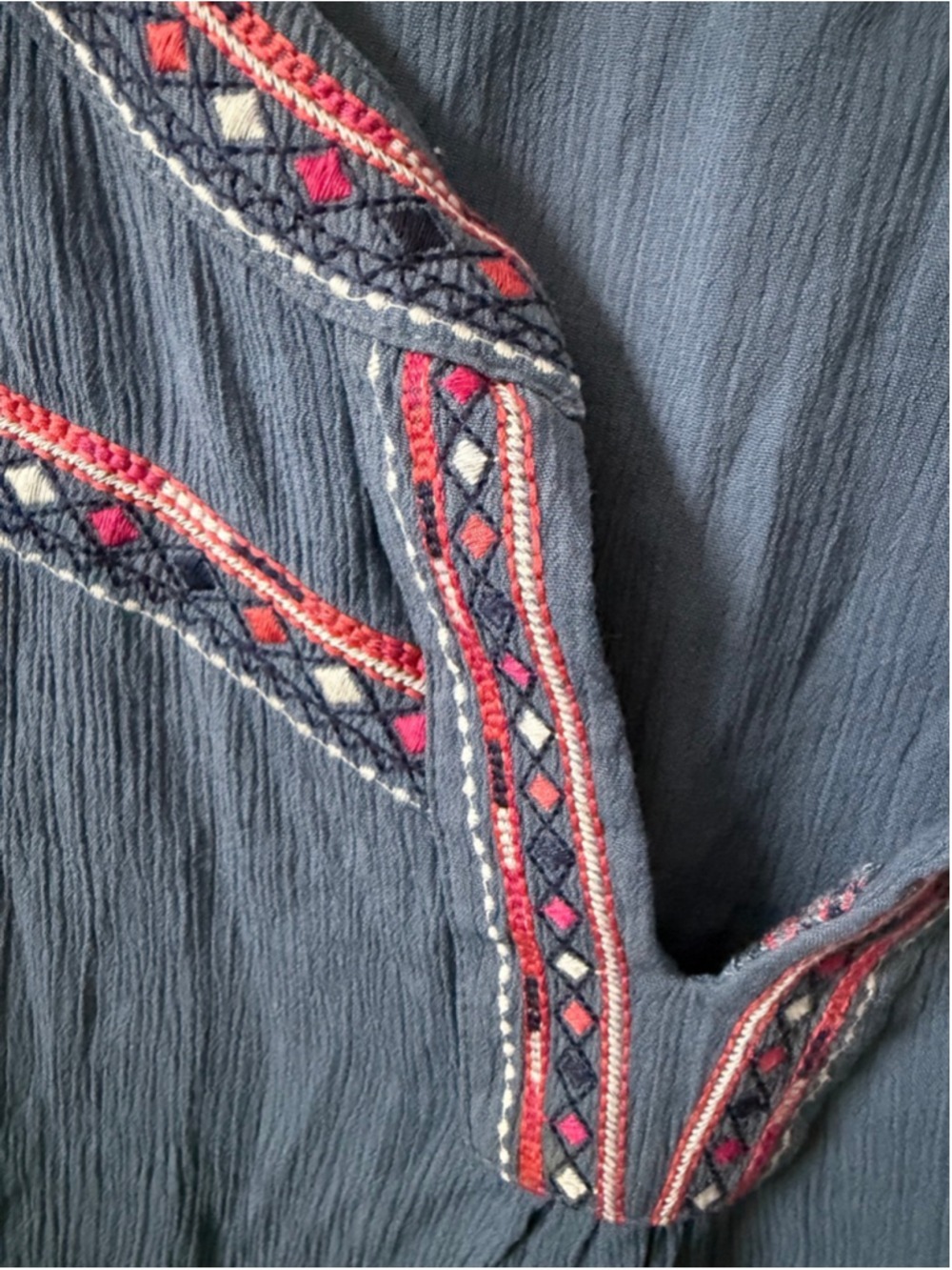 KELLY RENEE Blue Embroidered Tank Top 3X - Picture 5 of 6